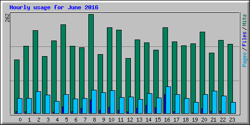 Hourly usage for June 2016