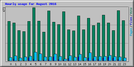 Hourly usage for August 2016