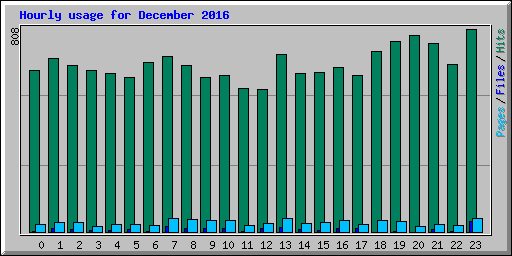 Hourly usage for December 2016