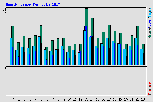 Hourly usage for July 2017