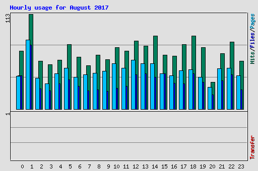 Hourly usage for August 2017